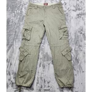 Matchstick Pants Mens XXL Green Multi-Pocket Cargo Drawstring Hem‎ Streetwear